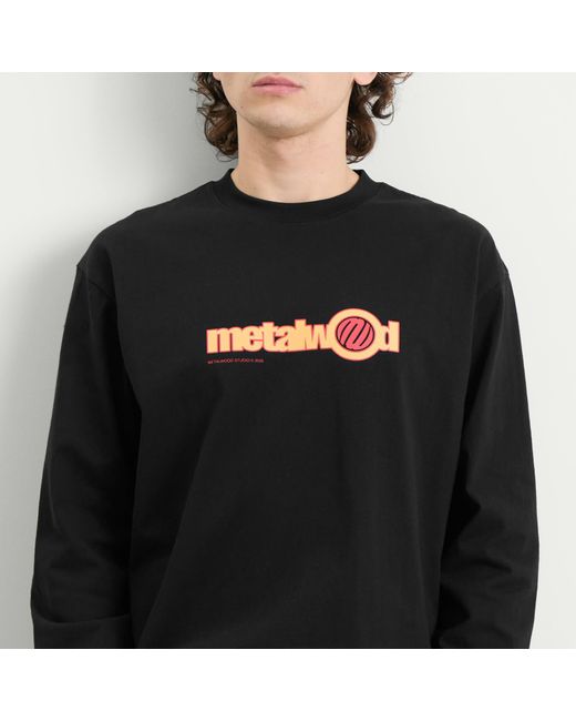 METALWOOD STUDIO Black Word Long Sleeve T-Shirt for men