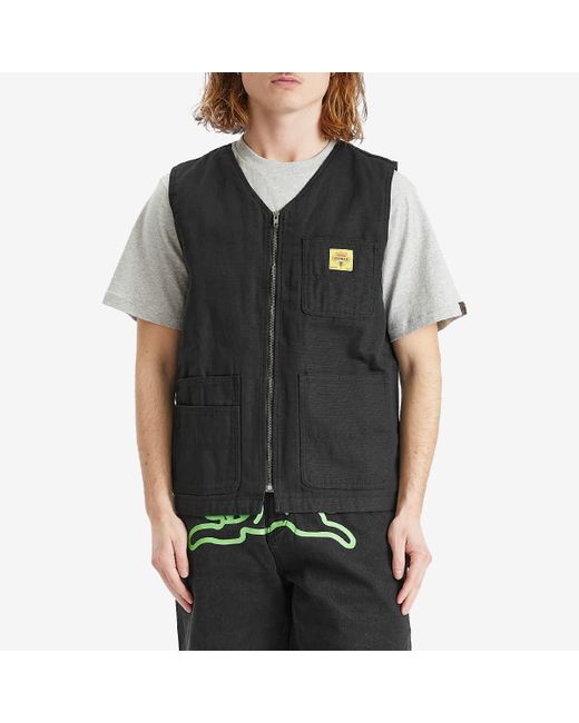 ICECREAM Black Canvas Work Vest for men