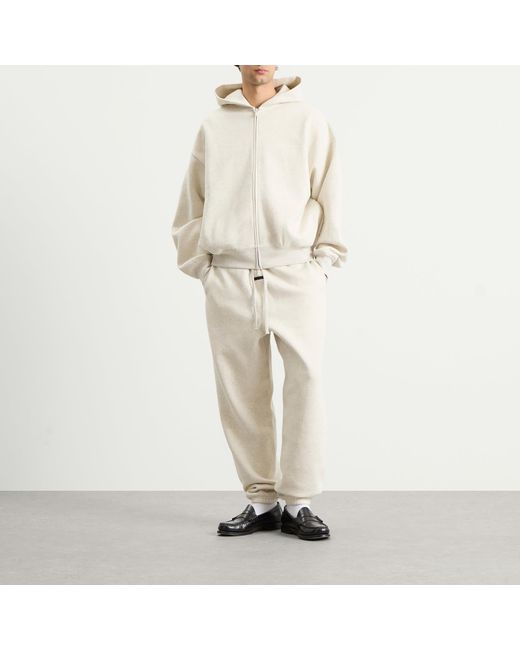 Fear Of God White Signature Classic Zip Hoodie for men