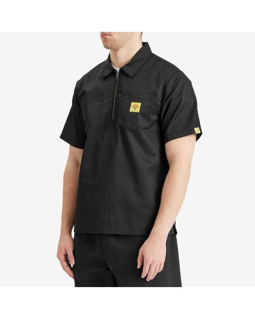 ICECREAM Black Quarter Zip Work Shirt for men