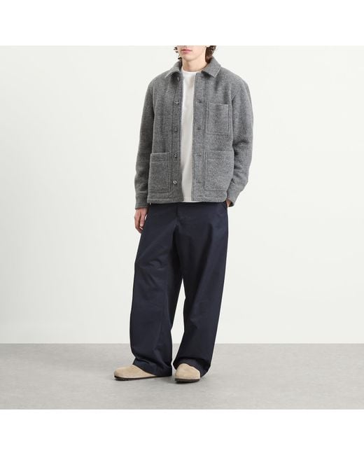A.P.C. Gray Emile Felted Wool Chore Jacket for men