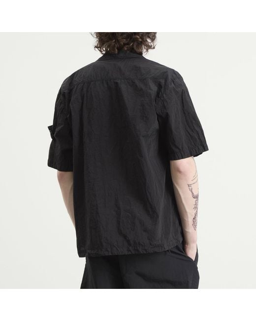 Stone Island Black Nylon Metal Short Sleeve Shirt for men
