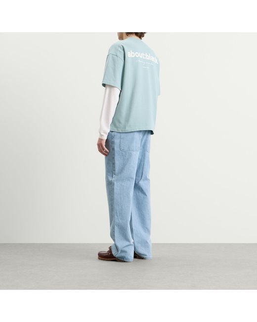 About Blank Blue Box Logo T-Shirt for men