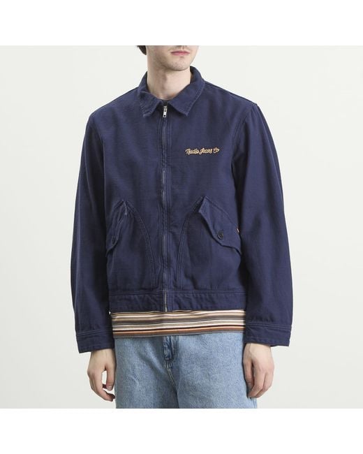 Nudie Jeans Blue Blake Zip Jacket for men
