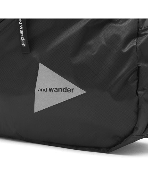 And Wander Black Sil Shoulder Bag for men