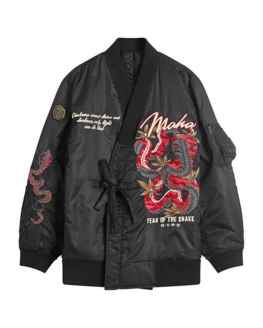 Maharishi Black Year Of The Snake Ma-1 Kimono Jacket for men
