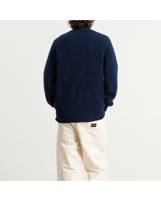 Universal Works Blue Alpaca David Cardigan for men