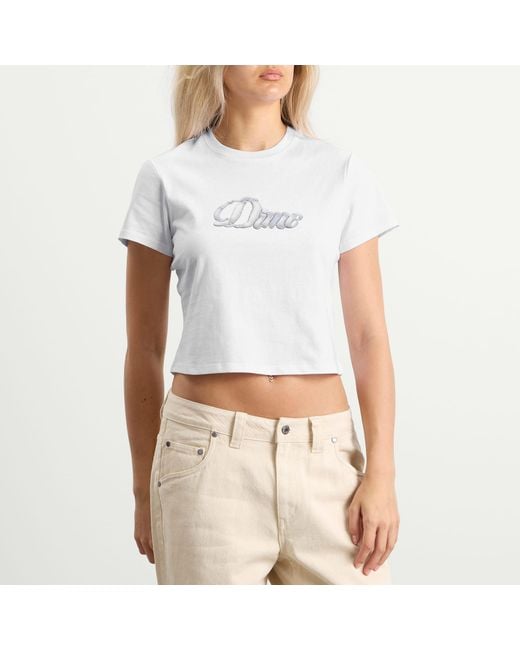 Dime White Cursive Denim T-Shirt