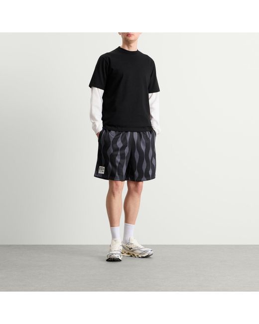by Parra Blue Waved Mesh Shorts for men