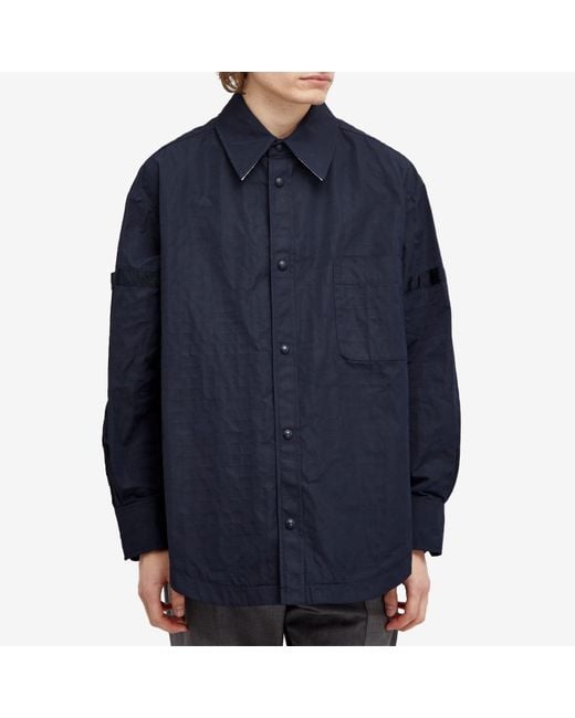 Thom Browne Blue Oversized Tonal Shirt Jacket for men