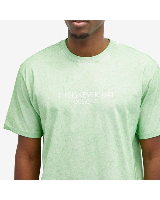 Thisisneverthat Green Sprayed Fr-Logo T-Shirt for men