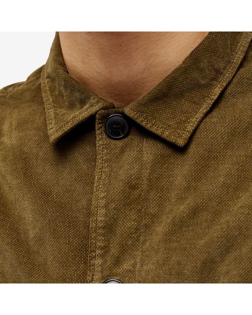 Sunspel Green Cellular Cord Overshirt for men