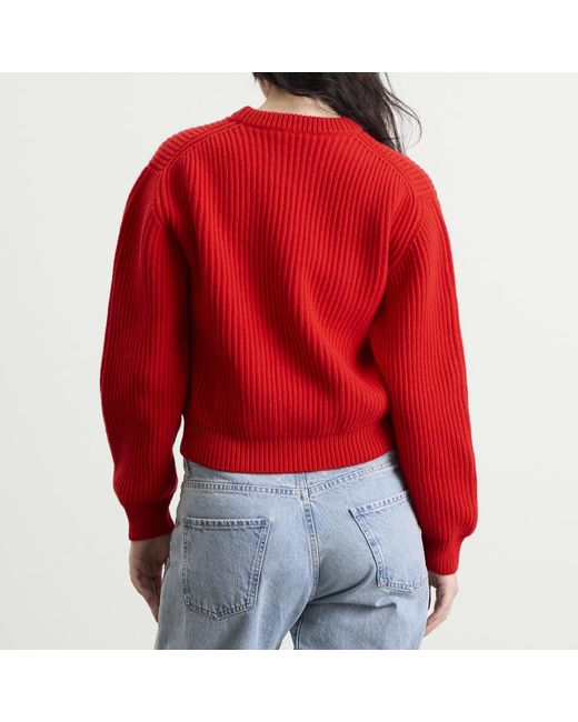 Jil Sander Red Long Sleeve Jumper