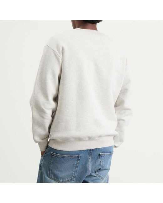 Forét White Noon Crew Neck Sweatshirt for men