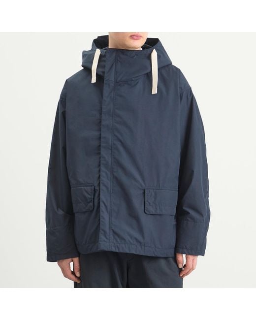 Nanamica Blue Hooded Deck Jacket for men