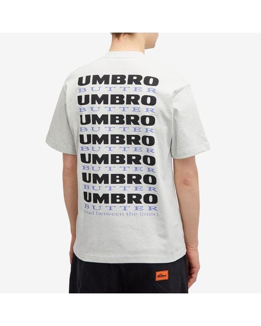 Butter Goods White X Umbro Lines T-Shirt for men