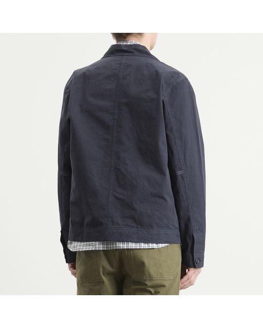 Norse Projects Blue Arresskov Compact Cotton Shirt Jacket for men