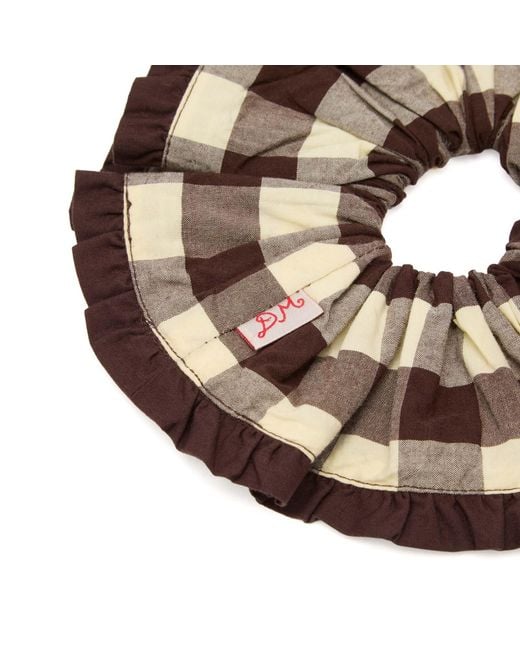 Damson Madder Brown Frill Edge Scrunchie