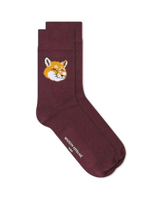 Maison Kitsuné Fox Head Socks in Purple for Men | Lyst Canada