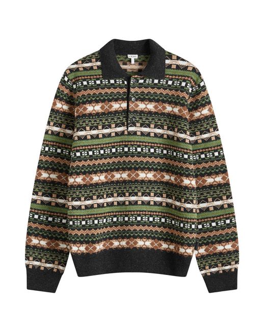 福袋特集 2025 Knit Isle Fair Loewe Polo Lyst | Men for Green in トップス