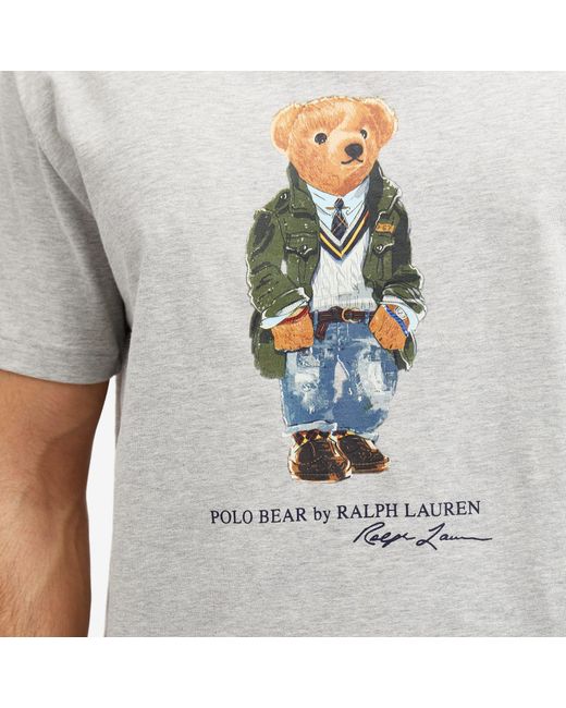 Ralph Lauren White Heritage Bear T-Shirt for men