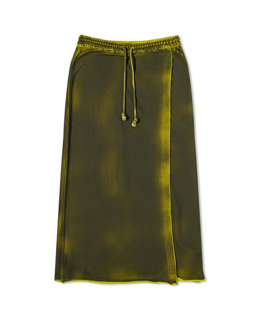 Acne Green Filia Resin Midi Skirt