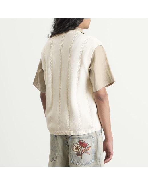 Drole de Monsieur White Havana Embroidered Cardigan for men
