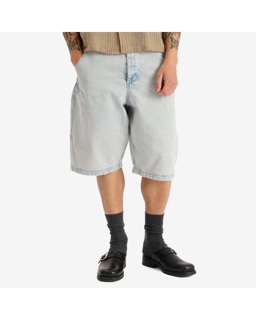 YMC Blue Twisted Denim Short for men