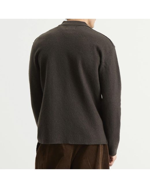 NN07 Black Jonas Boiled Wool Overshirt for men