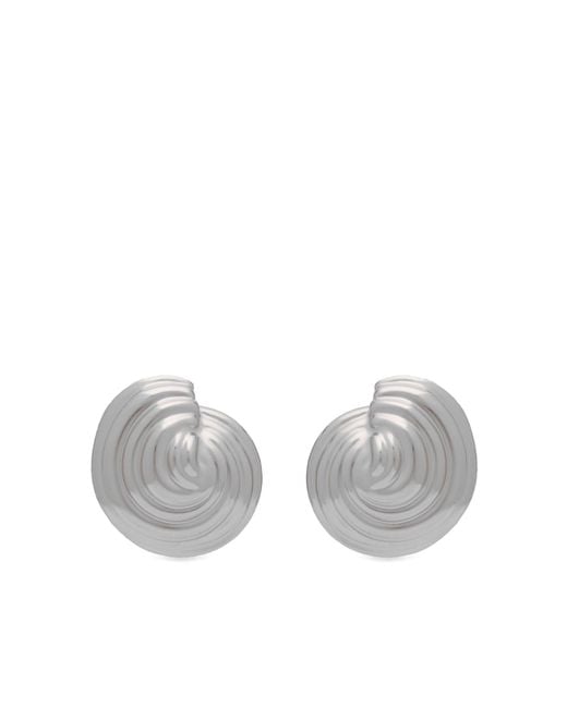 Missoma Gray Shell Dome Oversized Stud Earrings