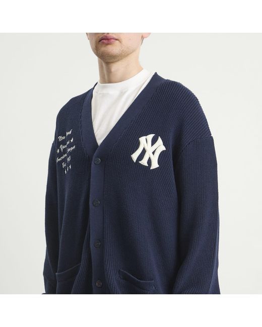 KTZ Blue Mlb New York Yankees Script Cardigan for men