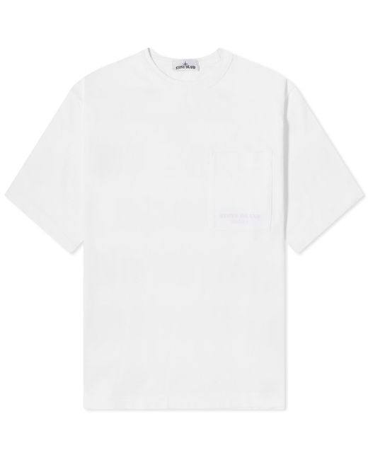 Stone Island White Marina Logo Pocket T-Shirt for men
