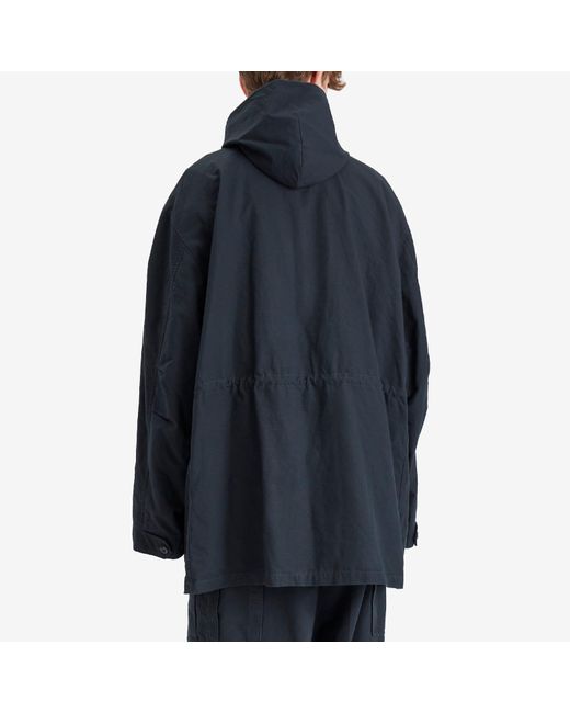 Balenciaga Blue Cotton Ripstop Uniform Parka Jacket for men