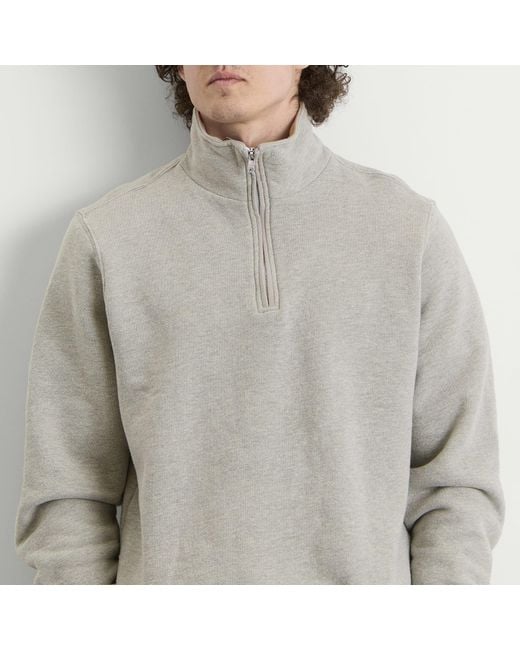 Les Tien Gray Heavyweight Half Zip Yacht Pullover for men