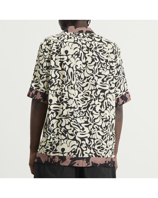 Dries Van Noten Black Squiggle Border Print Shirt for men