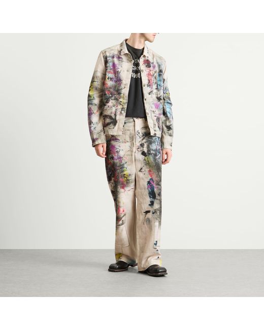 Acne Natural 1981 U Painter Printed Decorator Jeans for men