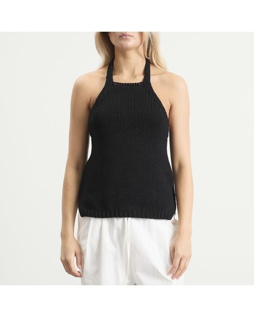 Rohe Black Rohe Chunky Knit Halter Top