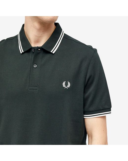 Fred Perry Black Logo-embroidered Cotton-piqué Polo Shirt X for men