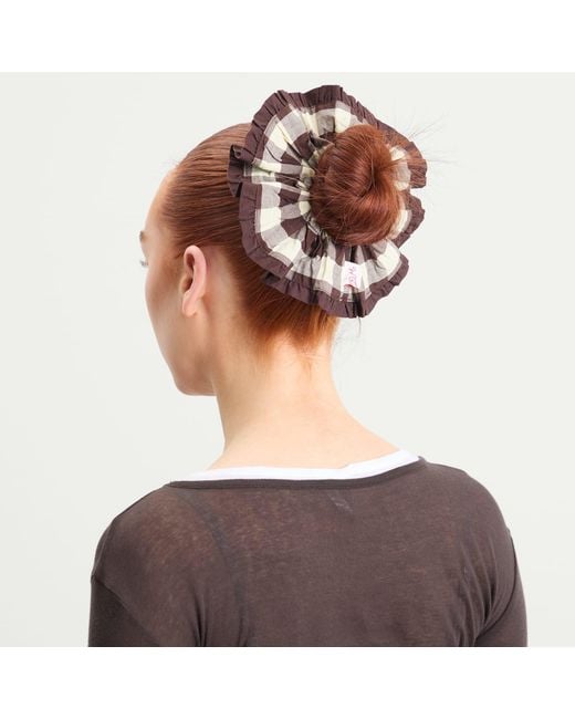 Damson Madder Brown Frill Edge Scrunchie