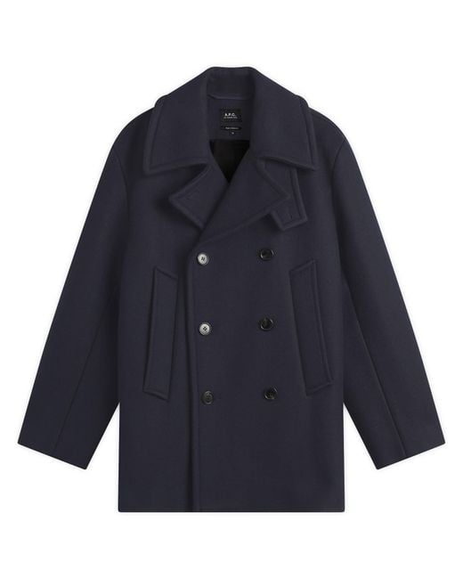A.P.C. Blue Andy Peacoat for men