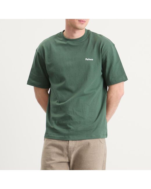 Palmes Green Logo Stitch T-Shirt for men