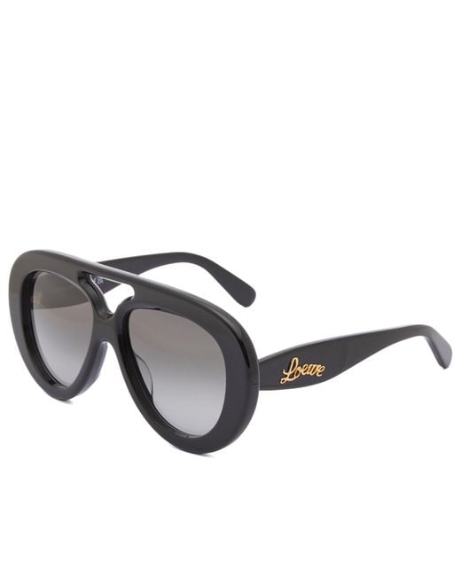 Loewe Gray Loewe Acetate Curvy Sunglasses