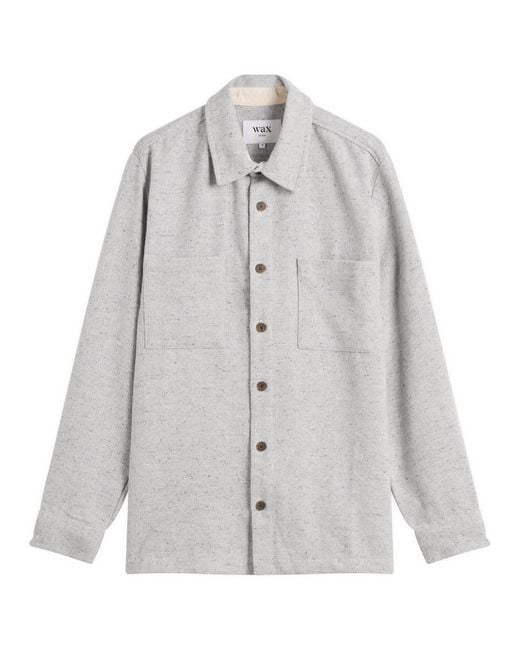 Wax London Gray Whiting Wool Fleck Overshirt for men