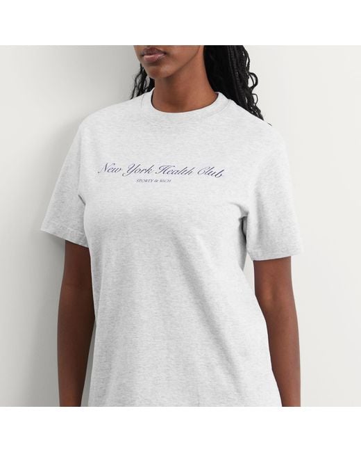 Sporty & Rich White Ny Health Club T-Shirt