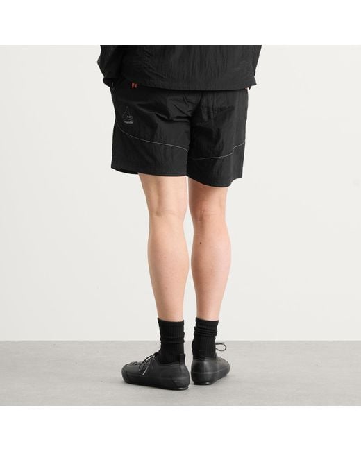 And Wander Black X Roa Ripstop Wind Shorts for men