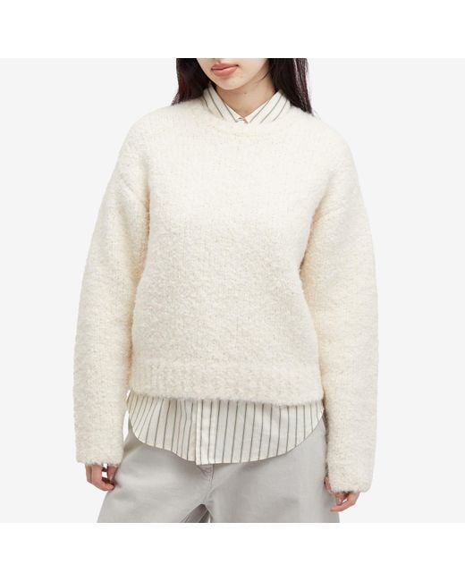 DUNST White Cloud Boucle Sweater