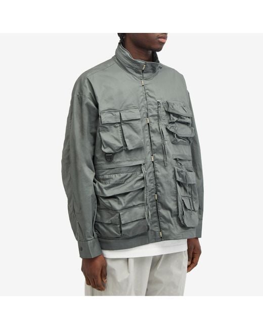 F/CE Gray Pigment Dye Utility Jacket for men