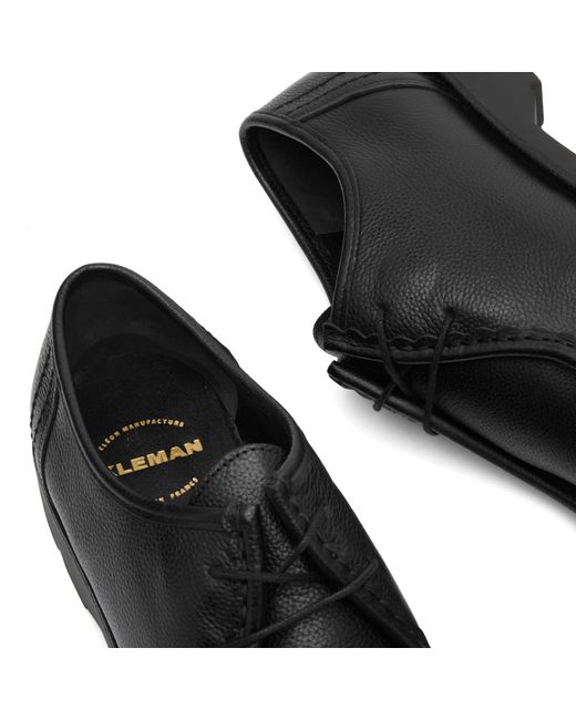 Kleman Black Padror Grain Shoe for men