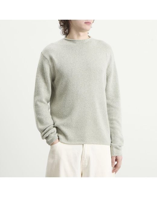 Auralee Gray Cashmere Silk Melange Knit Jumper for men