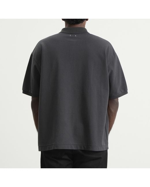 Nanamica Black Snap Polo Shirt for men